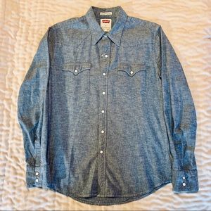 Levi’s mens denim western snap up shirt